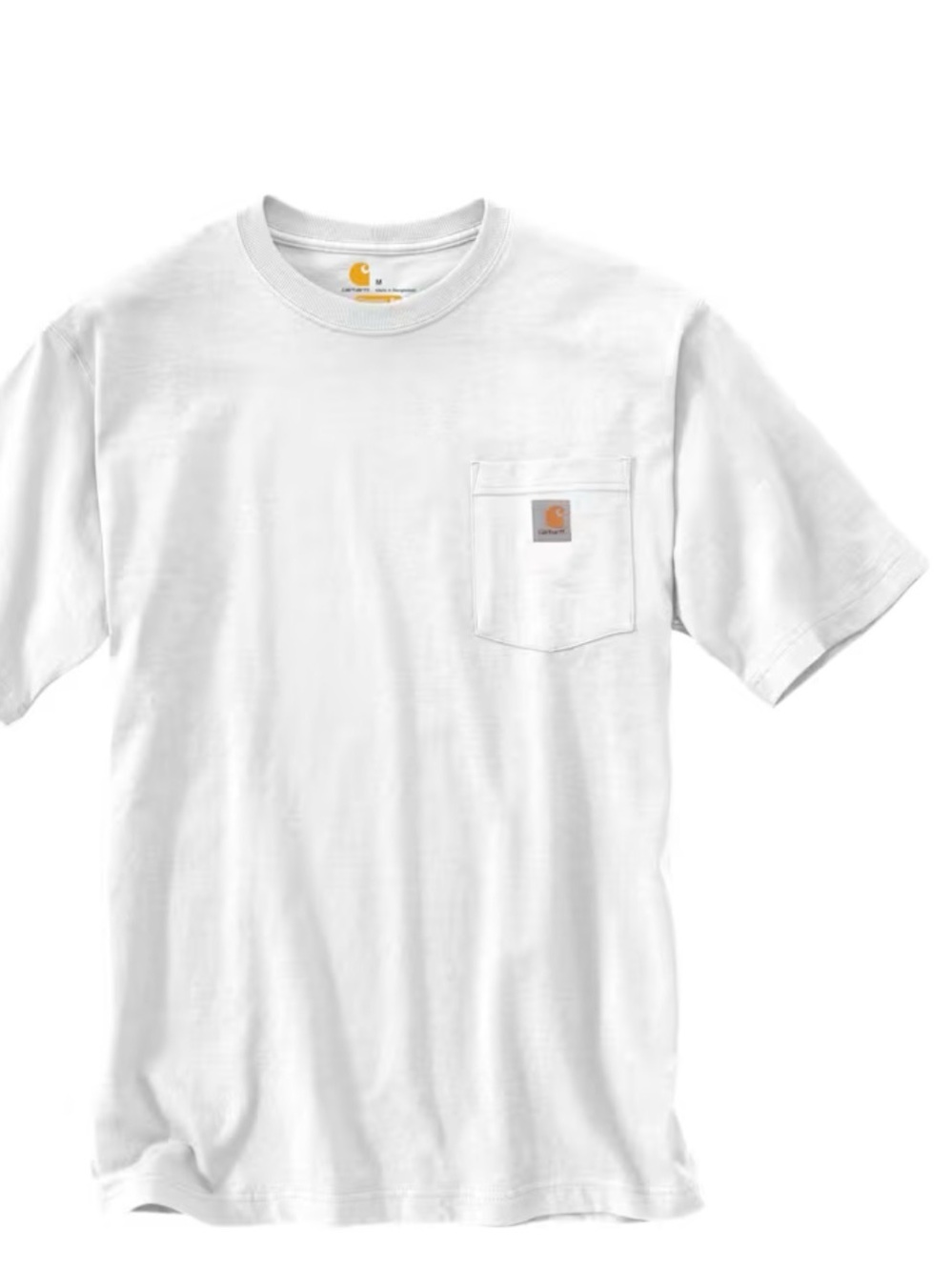 Carhartt White Short-Sleeve Pocket Tee with Logo Patch